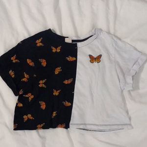 Butterfly crop top for tweens